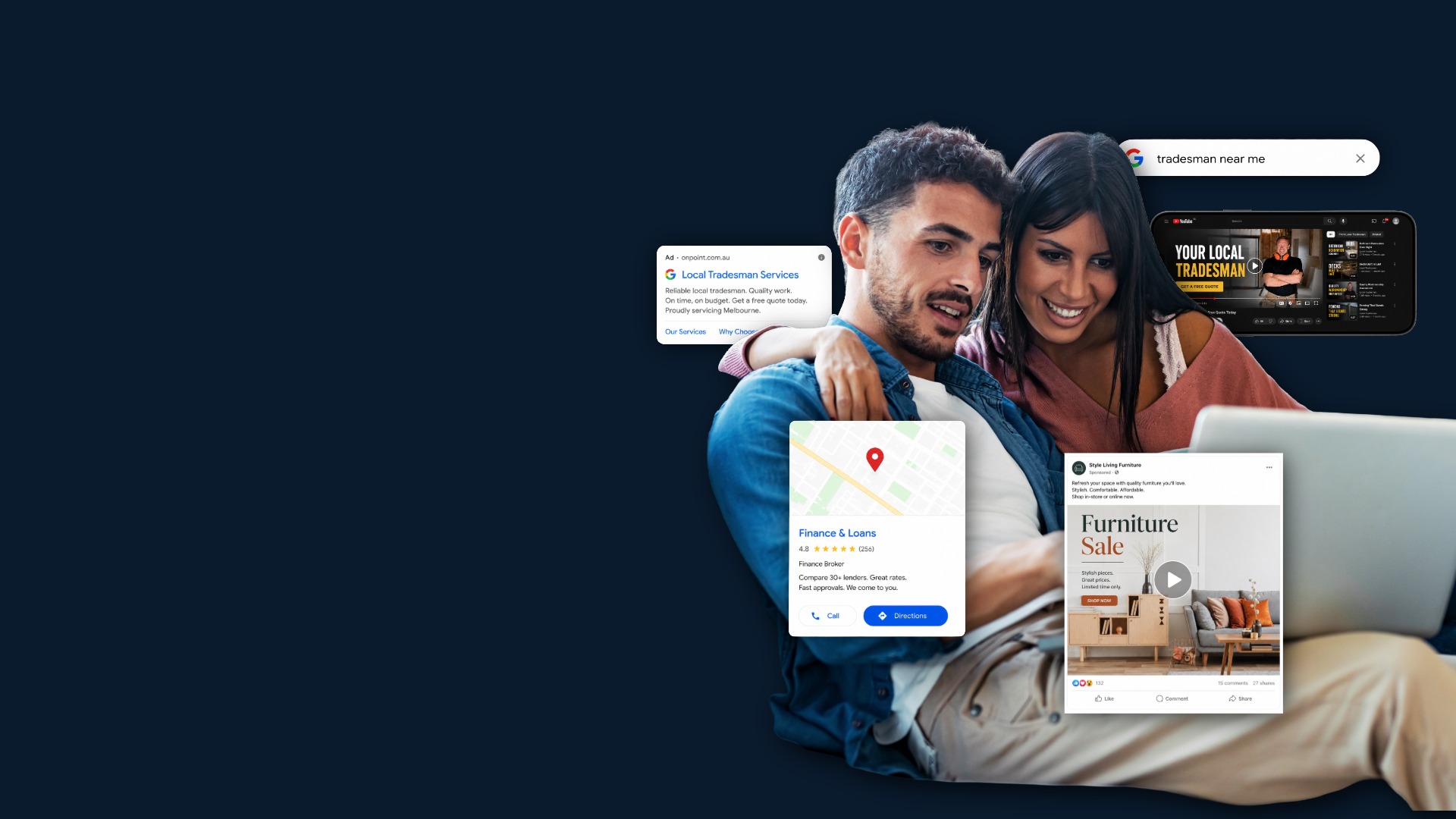 Attract the right customers with Google Search and paid social ads driving qualified website traffic